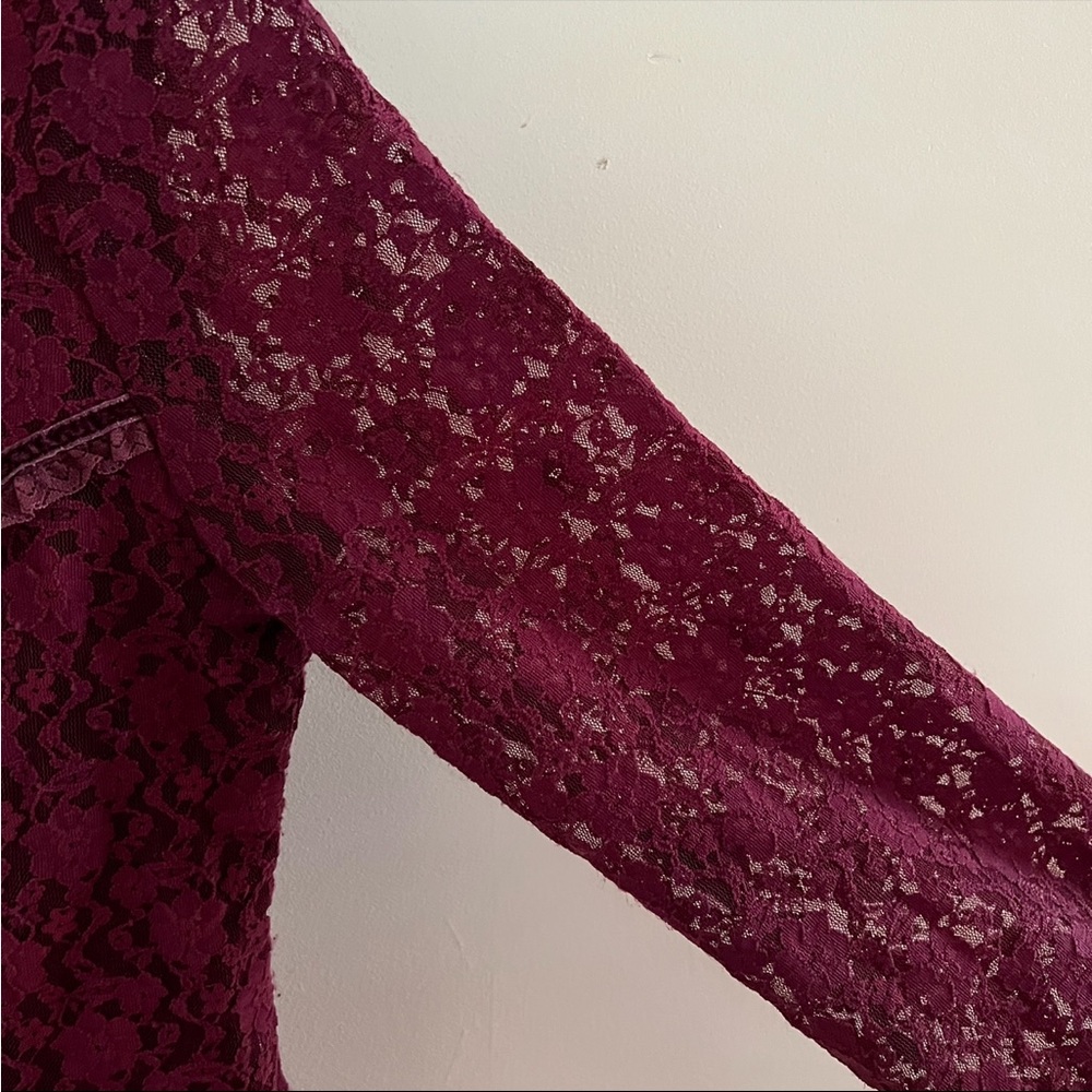 Women's Plum/burgundy Purple Lace Blouse - Picture 7 of 10